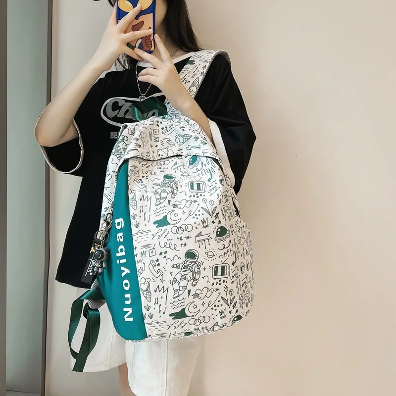 

College Student Backpacks Ins Japanese Women Men Large Travel Bags Fashion Doodle Laptop Backpacks for Teen Boy Girls School Bag