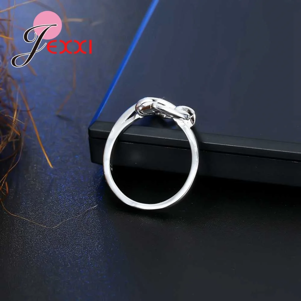 Silver Heart Ring Nice Band Rings For Girlfriend One Love Heart With Spiral 925 Sterling Silver Rings Setting White Crystals Women Party silver heart ring silver rings silver ring