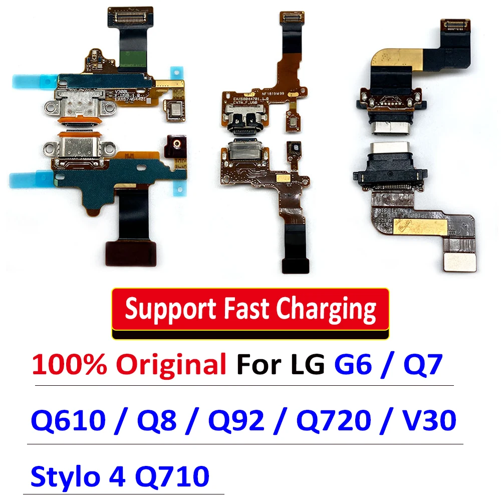 

Original USB Charger Dock Connector Charging Port Microphone Flex Cable Replacement For LG Q7 Q610 Q8 Q92 Q720 V30 Stylo 4 Q710