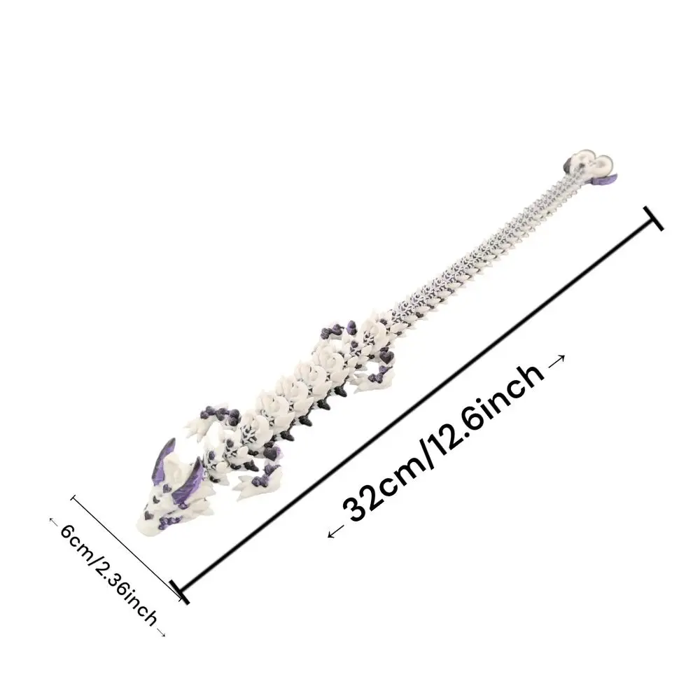 시뮬레이션된 눈을 가진 3D 프린팅 드래곤, 중국 용, 레이저 3D 프린팅 디세라톱스 드래곤, 유연하고 회전 가능한 3D 관절형 드래곤 장난감