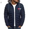 2024 new fashionable and versatile casual men's top Winter Logo Coats Warm Thick Jackets Hooded Overcoats Brand Clothing 4
