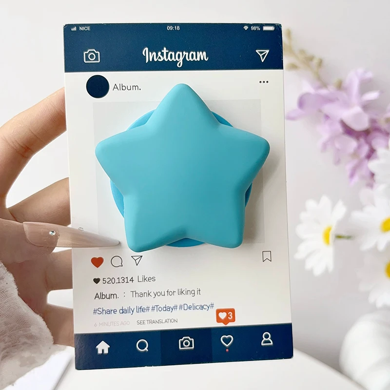 Magnetic Star-Shaped Silicone Ring Stand & Universal Phone Grip Holder