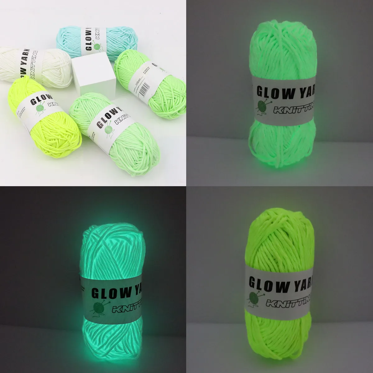 Novel Functional Yarn Glow in the Dark Polyester Luminous Chunky Yarn