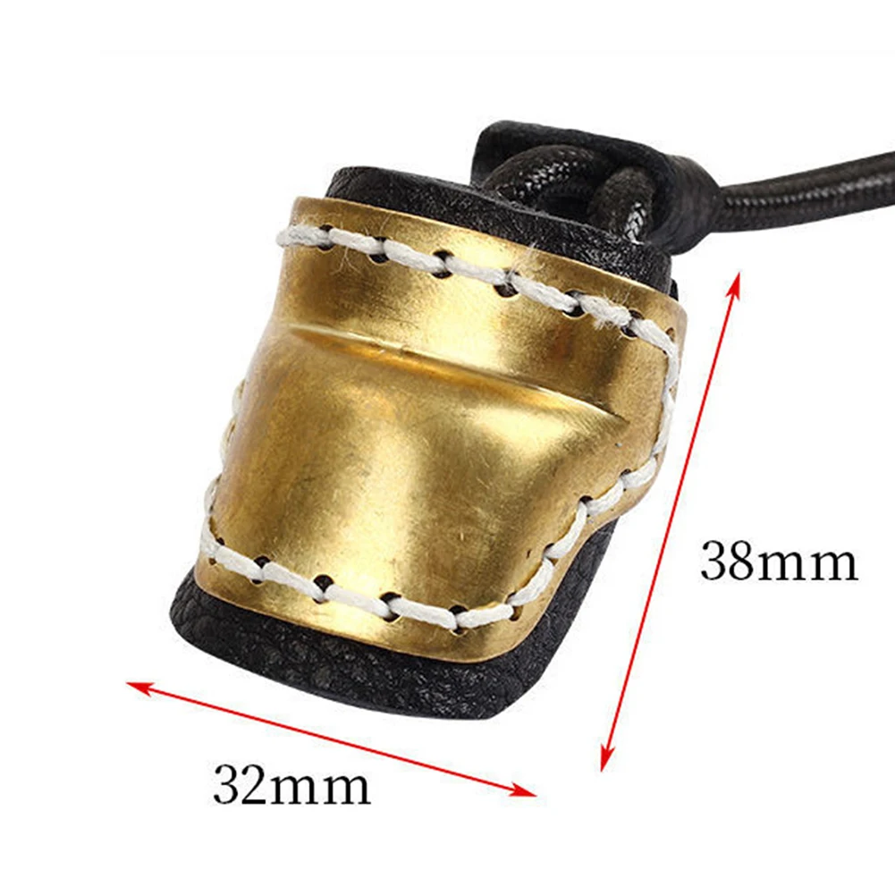 1-5pcs Archery Thumb Ring Mongolian Finger Guard for Hunting Recurve Bow Cow Skin Soft Leather & Brass Protector Shooting Glove archery finger tab arrow shaft protector ring