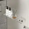 Bathroom Organizer Wall Shelf Home Storage Rack Vanity Table Skin Care Cosmetic cotton Display Punch-Free Storage Holder Shelves 1