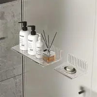 Bathroom Organizer Wall Shelf Home Storage Rack Vanity Table Skin Care Cosmetic cotton Display Punch-Free Storage Holder Shelves 1