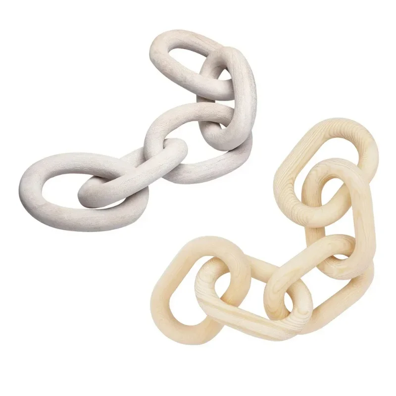 Wooden Chain Link Bohemian Art Hand Carved Modern Ornament Crafts for Farmhouse Bedroom Coffee Rustic Decoration 2