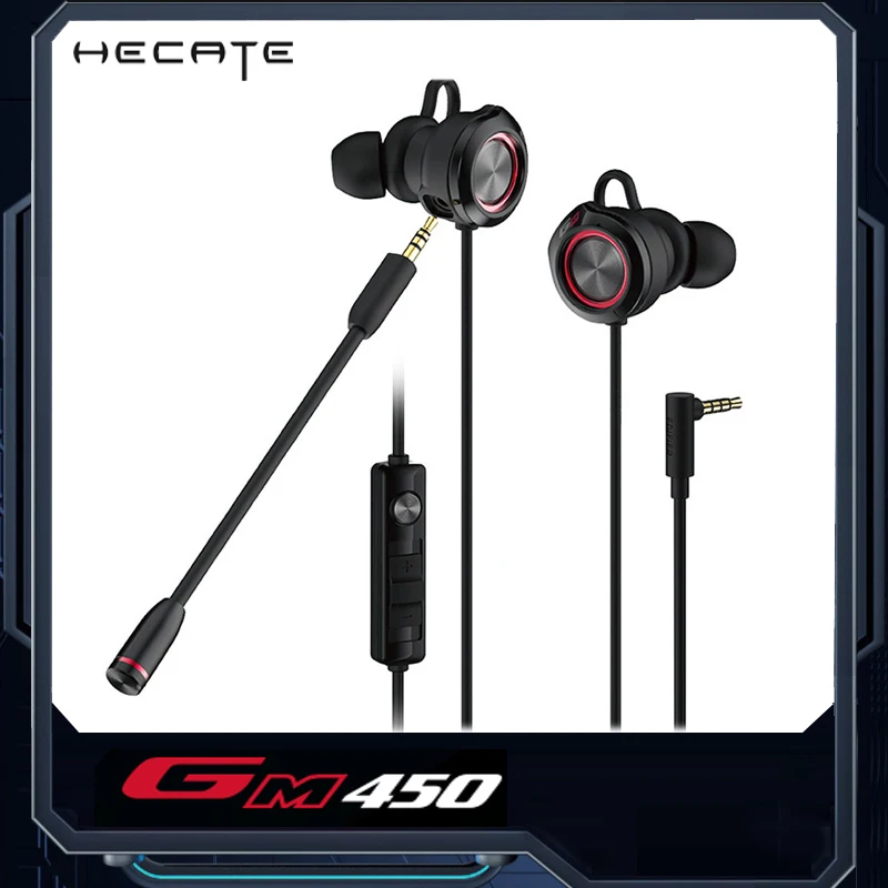 

HECATE GM450 Wired Earphones 3.5mm In-ear Earbuds Detachable Microphone Deep Bass Stereo Headphones for Professional Gaming