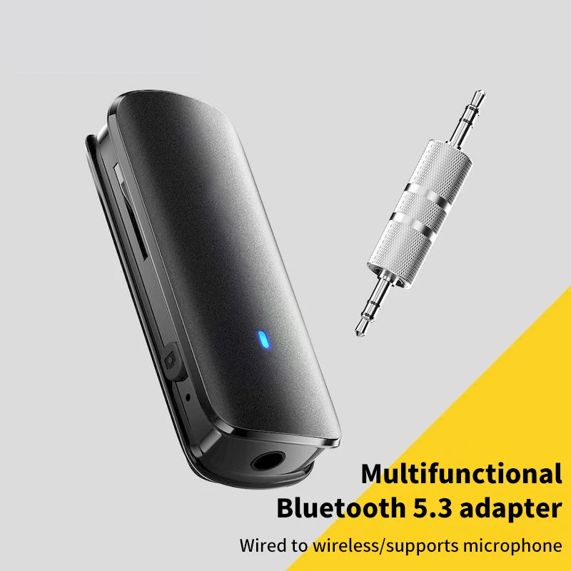 Adaptador sem fio Bluetooth, Tipo-C Cabo de Áudio, Slot para Cartão TF, Celular, Tablet, Laptop, 3.5mm, 5.3