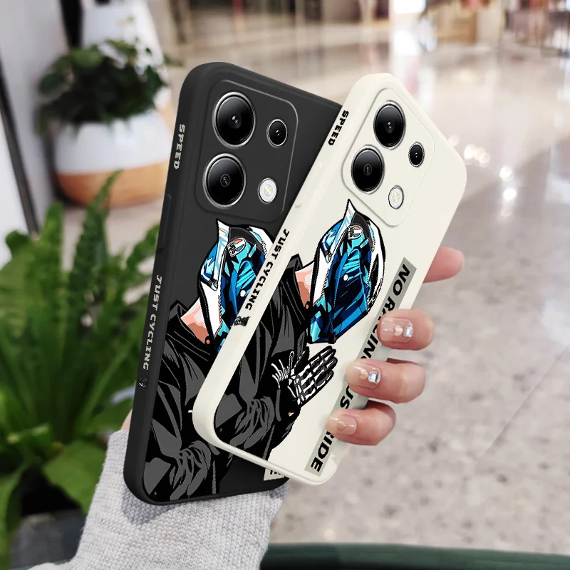 Motorcycle Boy Liquid Silicone Phone Case