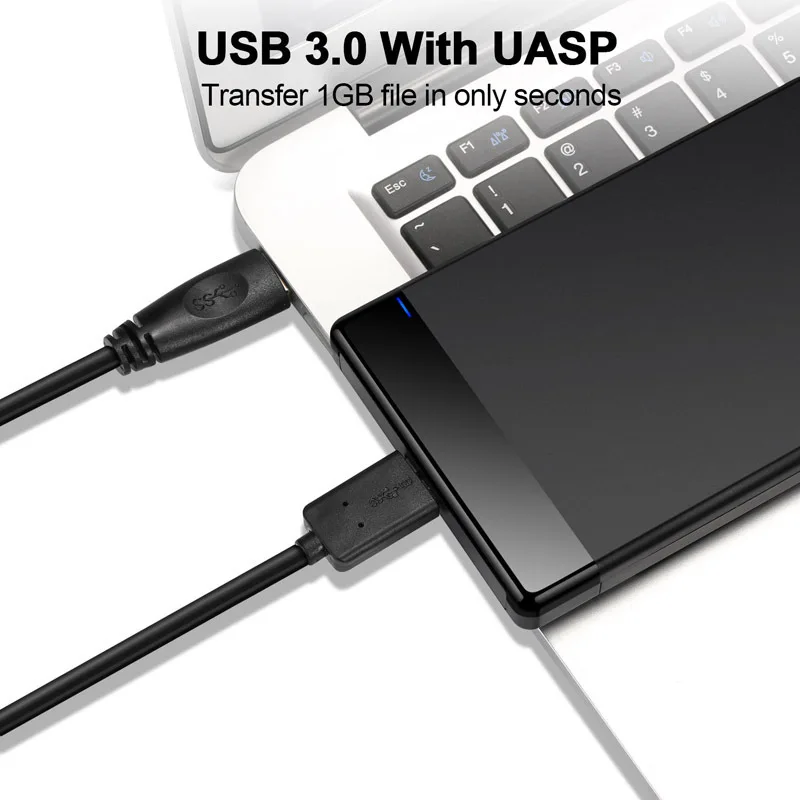 모바일 하드 드라이브 케이스 USB3.0 노트북 SSD 솔리드 스테이트 기계식 하드 드라이브 케이스 2.5인치 시리얼 포트 타입-C 지원