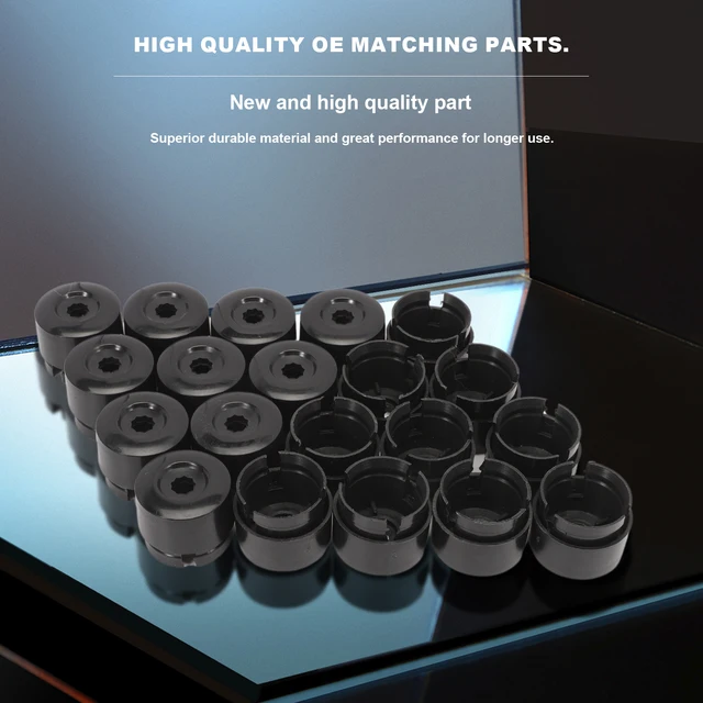 20 Capuchons Noirs Pour Boulons De Roue 19 Mm - Transporter T5 T6 (2003-2020) - Faciles à Poser Avec Extracteur Inclus