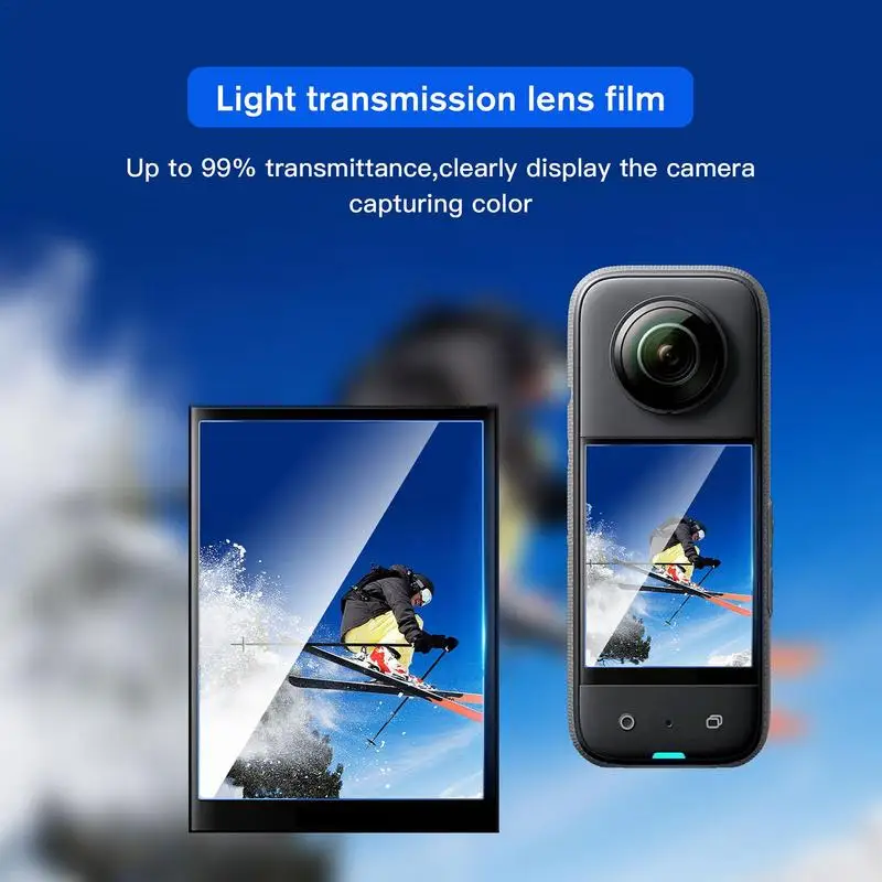 3D Curved 2PCS Protective Film Full Cover For Insta 360 X3 Sport Action Camera LCD Display Screen Protection Film Accessories