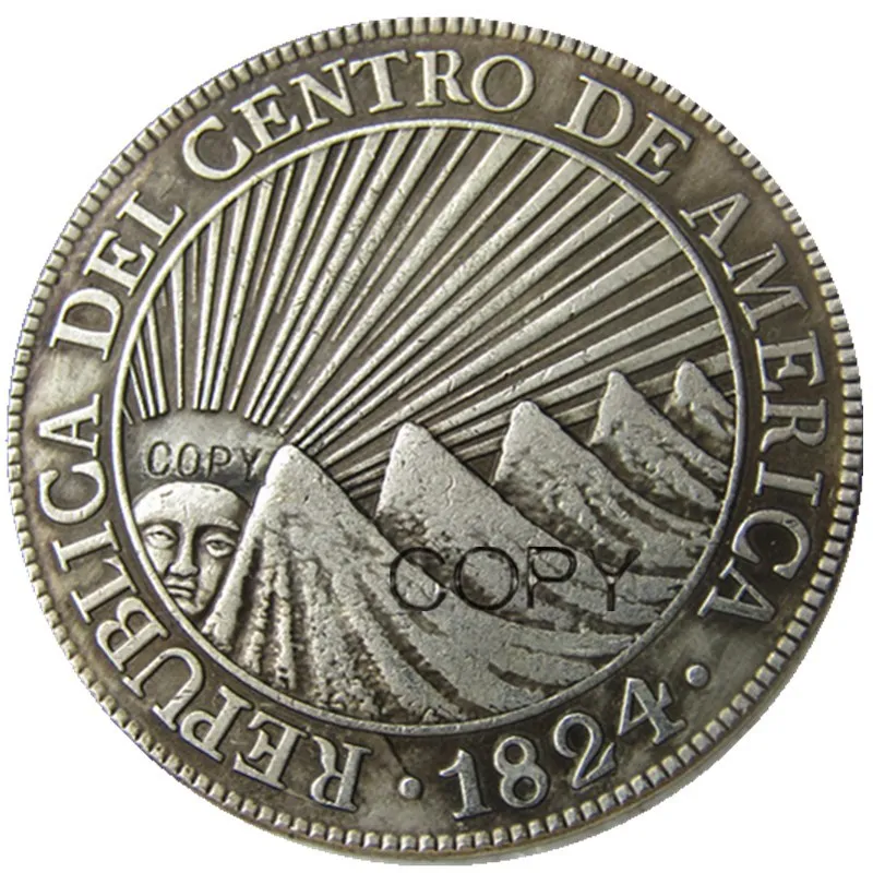 

8 реалов, Посеребренная копировальная монета Центральной Америки 1824-1842
