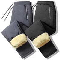 Winter Thickened Men's Casual Joggers Fleece Cotton Plush Pants Lambswool Thermal Windproof Trousers Sweatpants Warm Cotton Pant 1