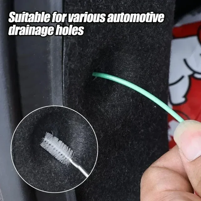 Brosse de nettoyage de trou de vidange de 3m, drague de vidange de voiture Flexible, brosse de nettoyage de toit ouvrant, accessoires d'outils, brosse de tuyau de vidange de lucarne 2