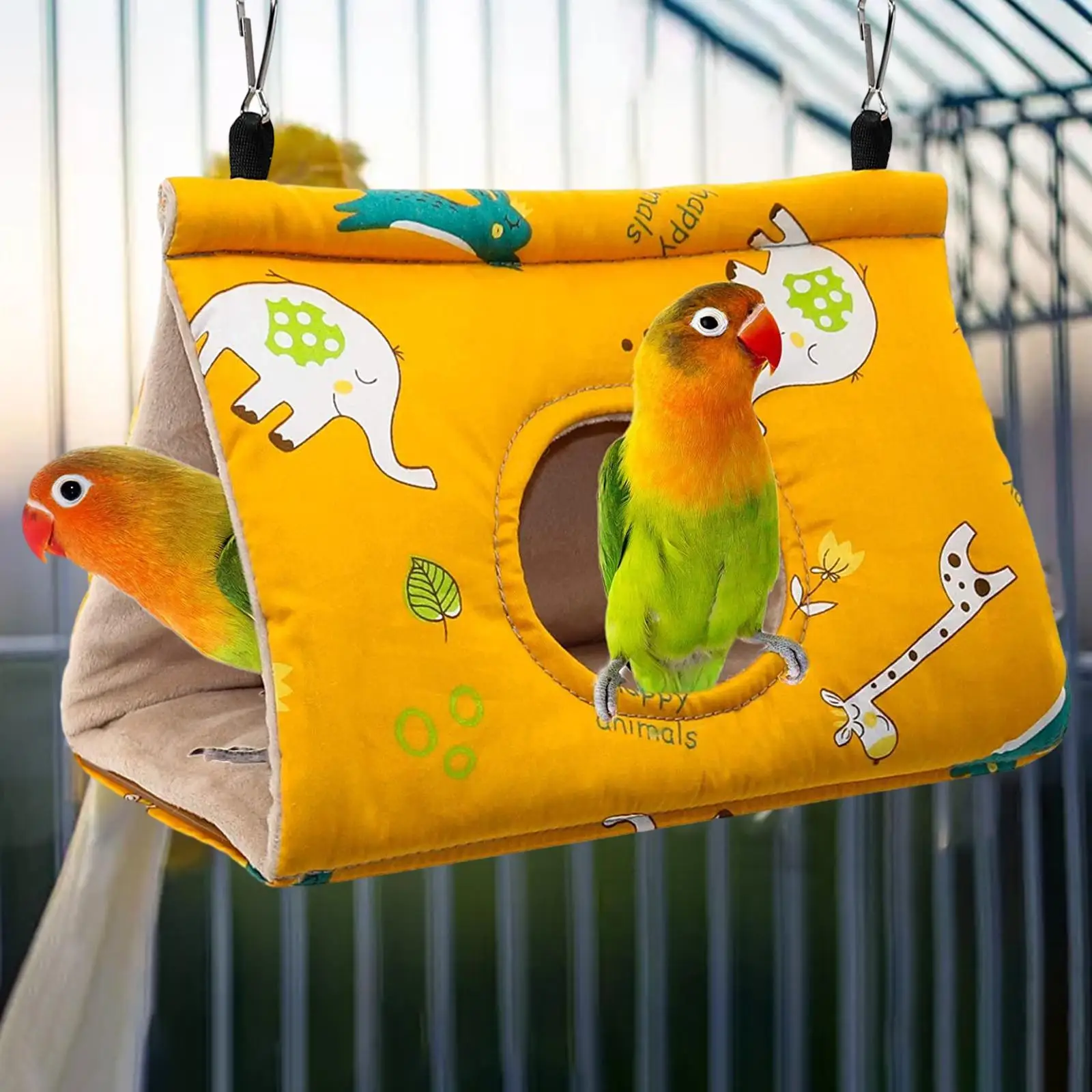 Peony Parrot Hammock Bird Nest Winter Warm Bird Nest House Plush Birds Hideaway Sleeping Bed for Parakeet Cockatiels pet sleeping bed,bird nest,bird sleeping bed