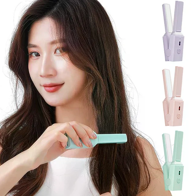 Nouveau mini lisseur de cheveux portable mignon USB, lisseur de cheveux pour dortoir, petite puissance, attelle pour cheveux bouclés, lisseur de cheveux pour frange volumineuse 1