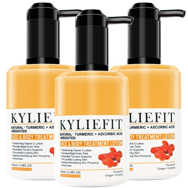 KYLIEFIT Kurkuma Vitamin C Face & Body Glow Boosting Feuchtigkeitscreme und Hautreparaturcreme, feuchtigkeitsspendend mit Bio-Inhaltsstoffen