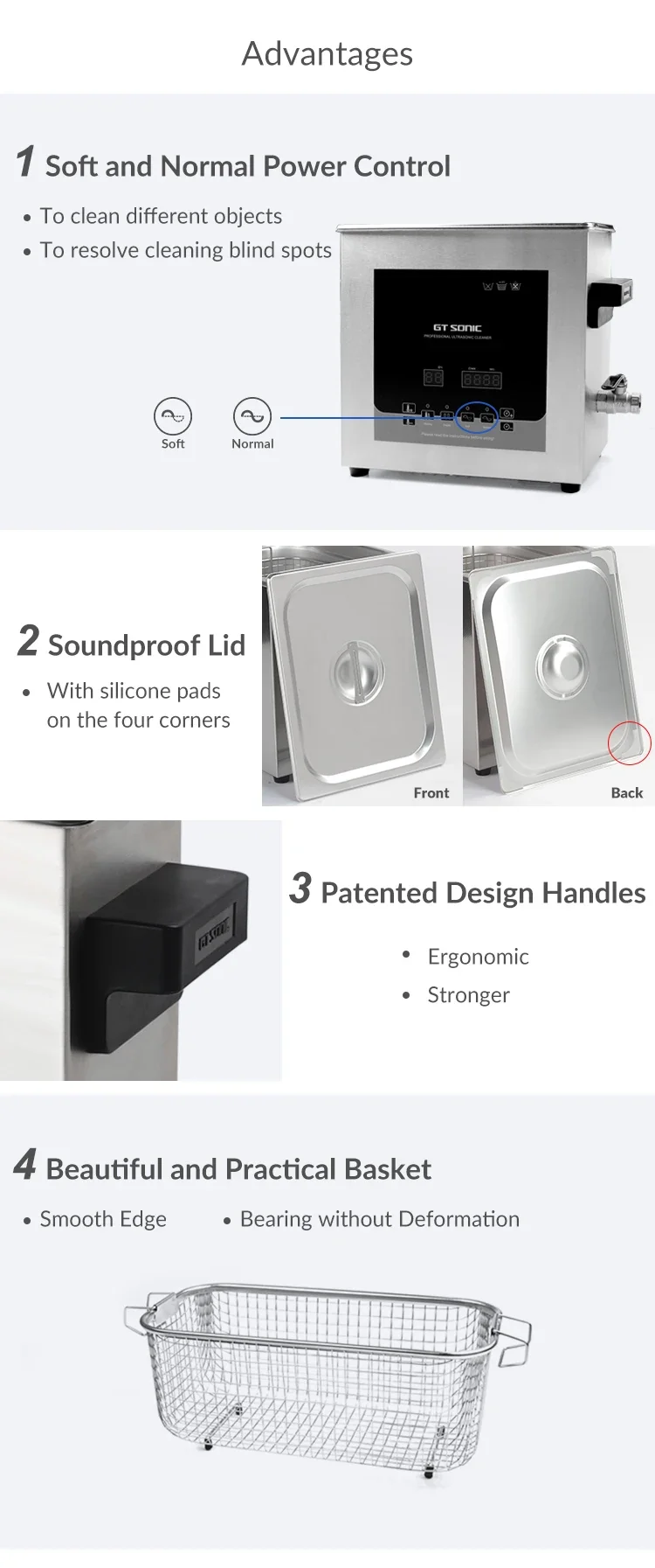 Description Picture 6 of itemSonic CleanerSonic CleanerGT SONIC-D6 40khz Ultrasonic Cleaning Equipment Wholesale Price For Hospital