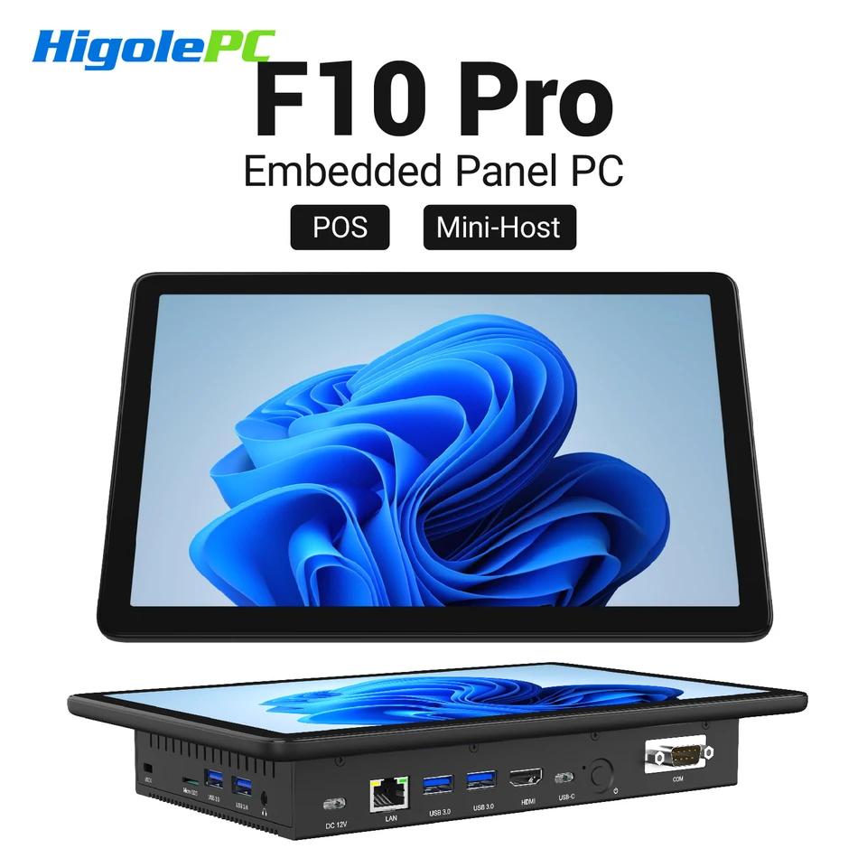 Higole F10 Pro 10.1'' Fanless Mini PC Intel N5100 Windows 11 WiFi5