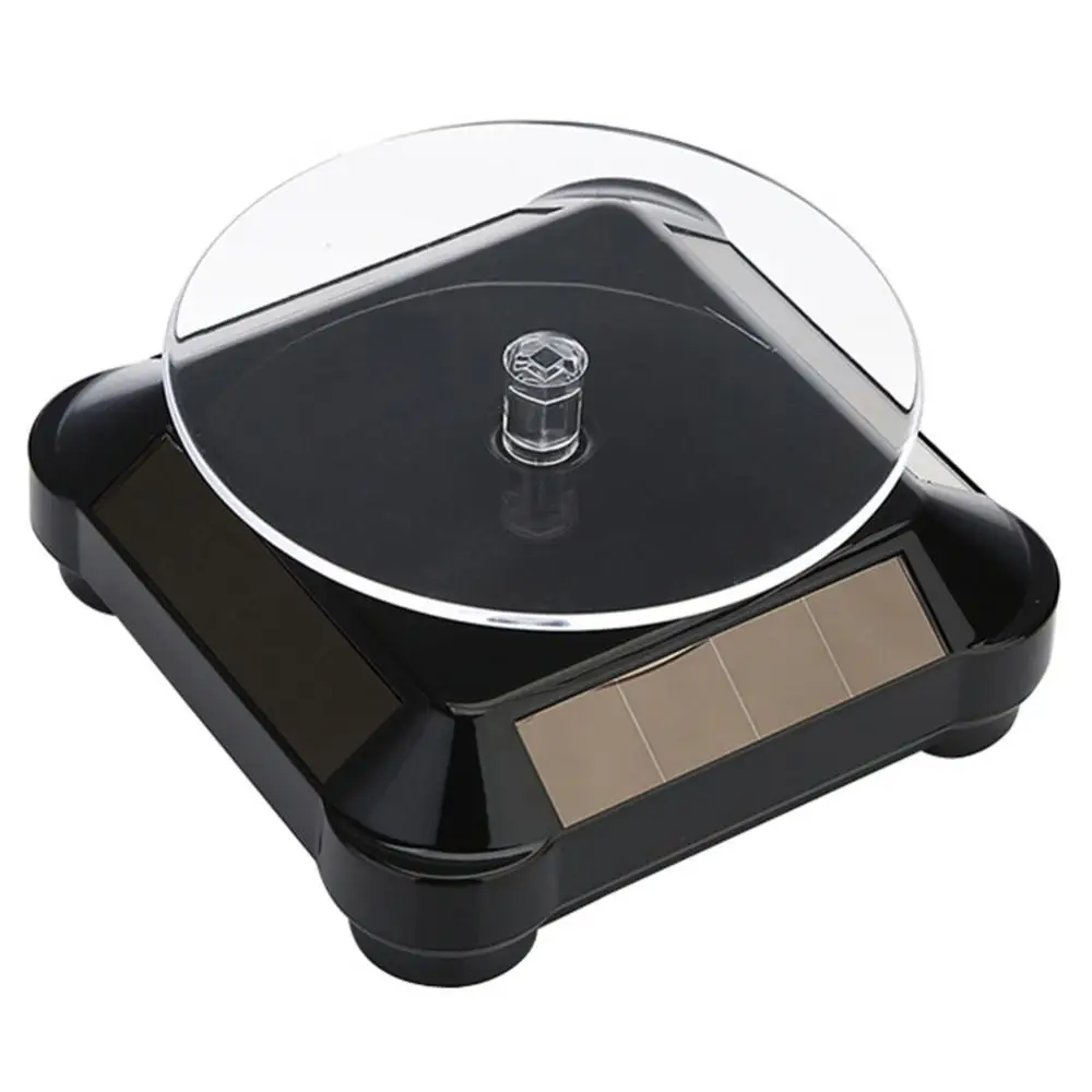 Jewelry Display Stand Rotating Display Stand Rotating Turntable Plate for Home Durable 1Pc Auto Rotating Turntable Stand Necklace Bracelet Watch Display Solar Showcase ABS Solar Display Stand for Ho