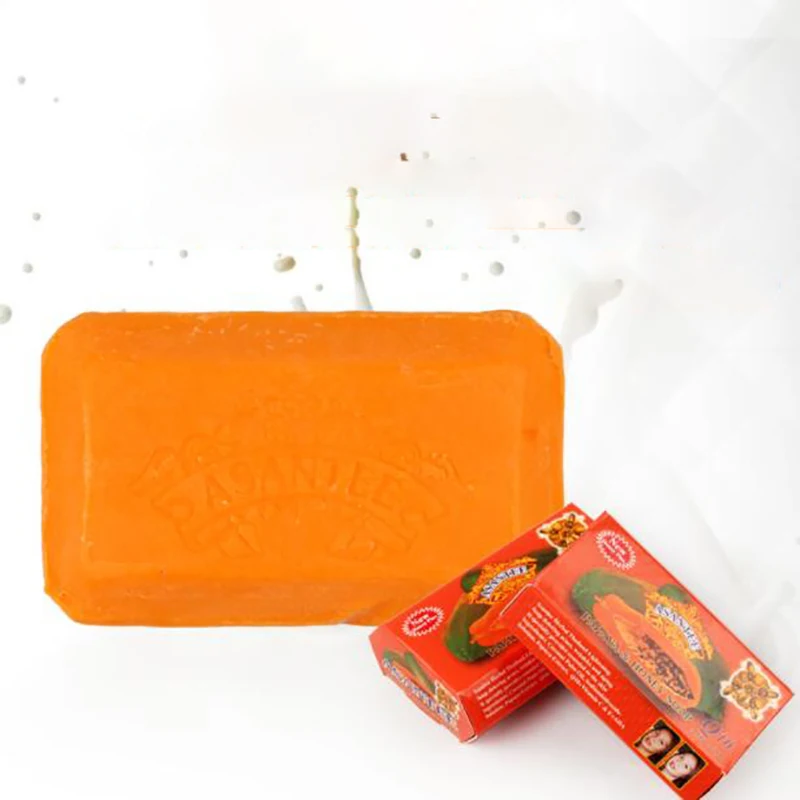 Whitening Handmade Soap 2 Pack Thailand ASANTEE Papaya Honey Herb Soap Whitening Handmade Soap Lightening Skin Moisturizing Cleansing Anti-aging