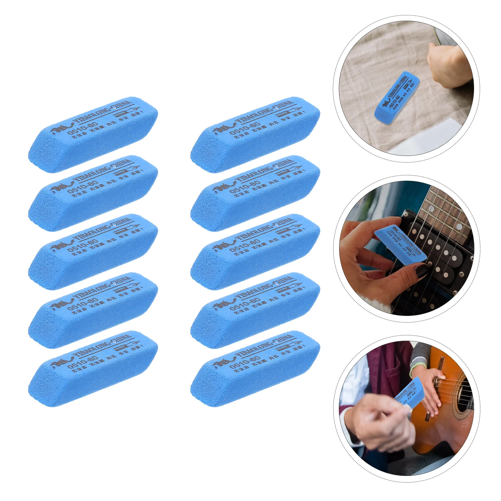 

10 Pcs String Fret Derusting Polishing Eraser Cleaning Kit Practical Dust Removal