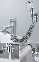 Faucet External Shower Head Set Bathroom Kitchen Basin Tap Adapter Spray Drains Strainer Hose Sink Washing Hair Shower 2
