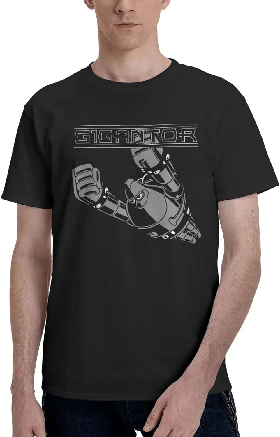 

Anime Gigantor Man's T-Shirt Summer Casual Round Neck Short Sleeve Clothes