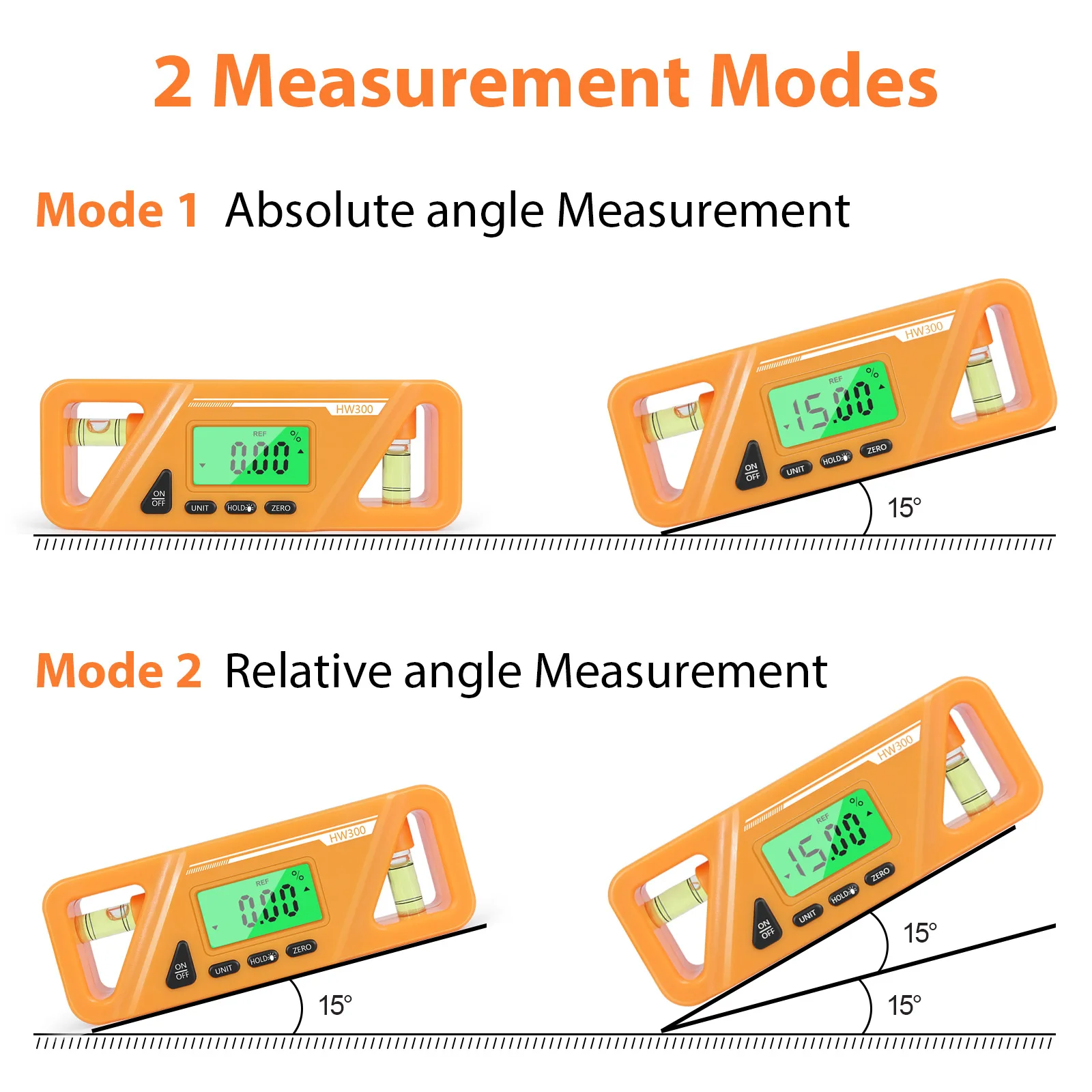 Magnetic Digital Angle Meter Absolute Relative Measurement Angle Slope Conversion LCD Backlight Display Inclinometer Clinometer