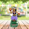 Car Dashboard Decorations Solar Dancing Figure Toy Hawaiian Shaking Head Dancer Girl Dashboard Hawaii Dancing Girl Decorations 2