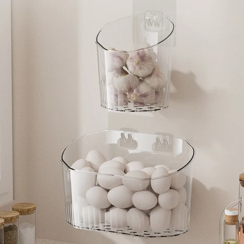 Kitchen Onion Ginger Storage Basket With Hook Vegetable Fruit Organizer Holder Bathroom Sundries Hanging Box