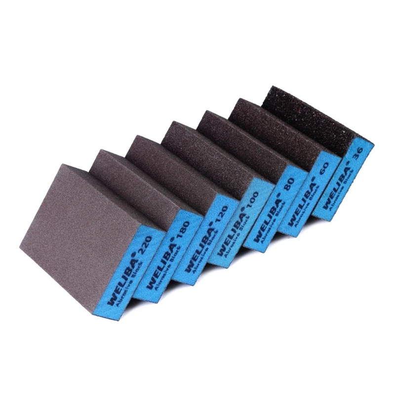 

7Pcs/Set Sponge Sanding Block Wet Dry Grinding Sandpaper Grit Polishing Pads Dropship