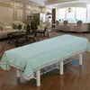 Beauty Salon Thickened Bed Sheets with Hole Physiotherapy Massage Spa Solid Color Lace Cotton Linen Bed Cover Bedspread 1