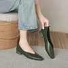 Genuine Leather Multi-color Low-heeled women's Shoes  Round Toe Flat Bottom Shallow Cut Single Shoe Casual Versatile Loafers 4