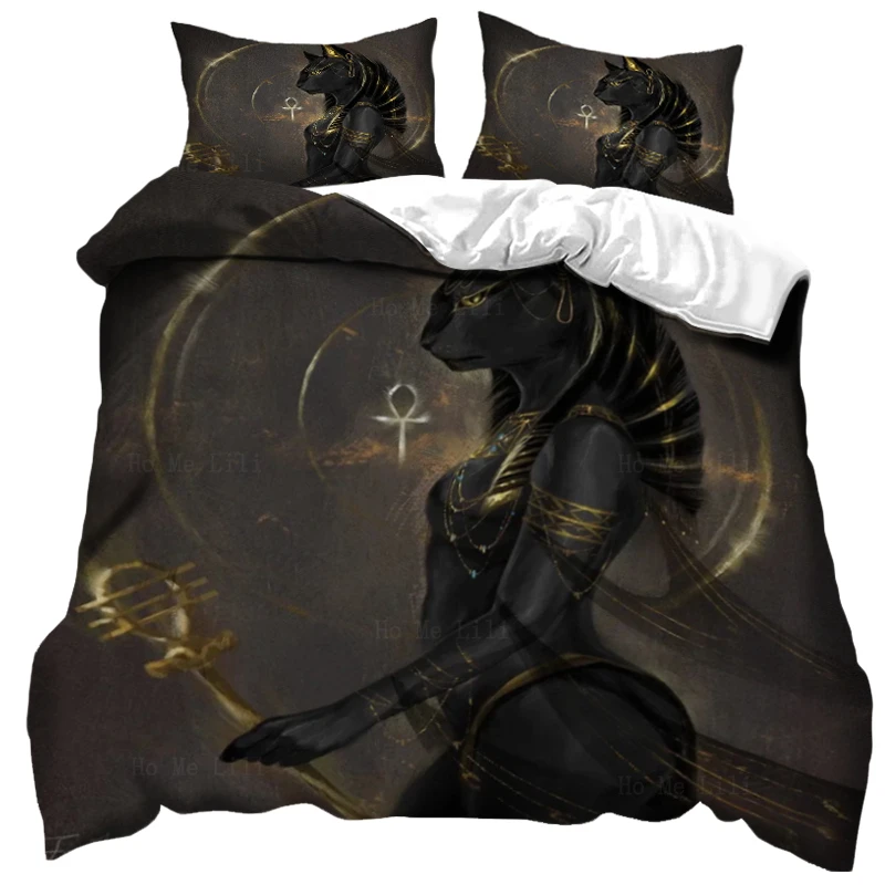 

Постельное белье из древнего Египта, богиня котов, египетская мифология, набор пододеяльников от Ho Me Lili, украшение постельного белья
