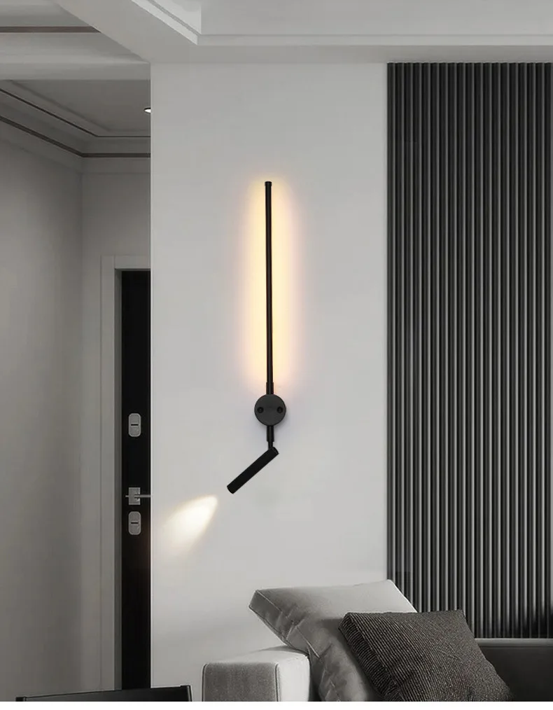 Description Picture 5 of itemModern Simple Led Wall Lamp Bedroom Bedside Lights For Living Room Background Lighting With Spotlight With Switch Sconce Lamps