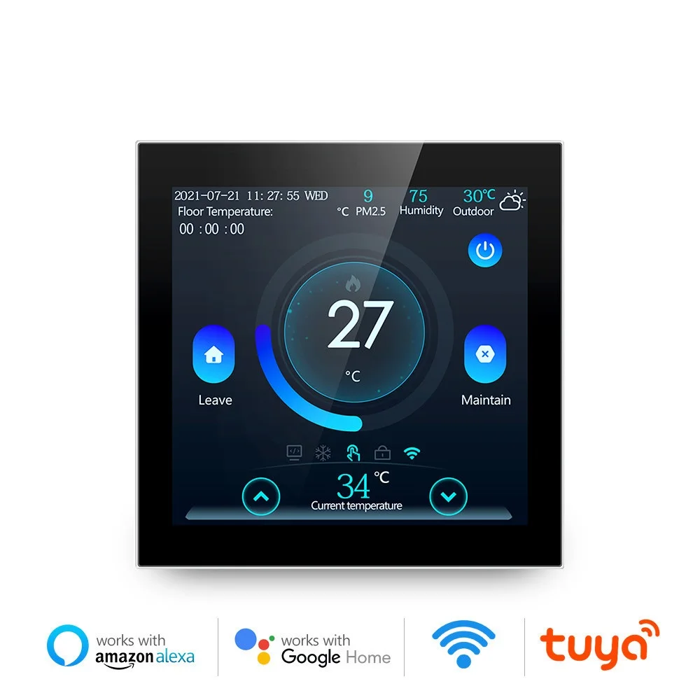 

Smart Floor Thermostat,Tuya WiFi Electric/Water Heating Temperature Controller,Smart Home for Alexa Google Home Alice