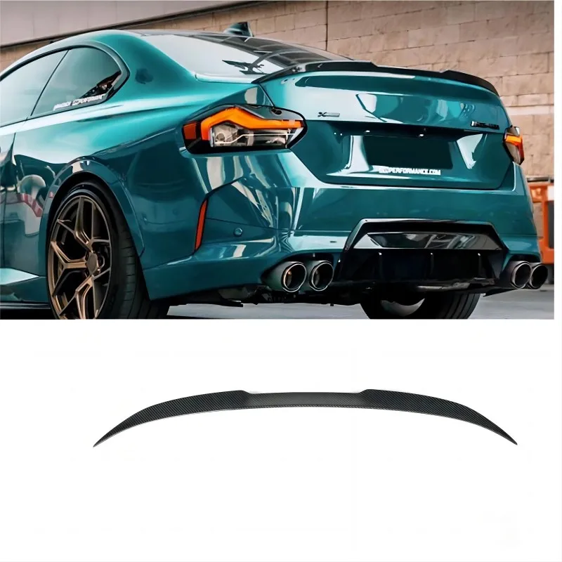 

Real Dry Carbon Fiber V Style BMW 2 Series G42 M235i M240i Coupe G87 M2 2022+ Rear Wing Lip Tail Trunk Spoilers