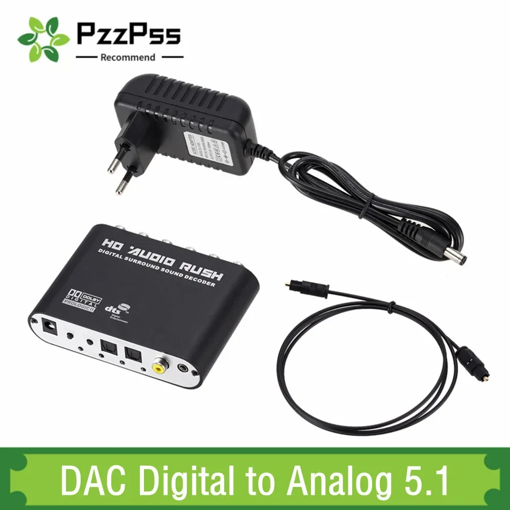 

Digital To Analog 5.1 Channel Stereo AC3 Audio Converter DAC Converter Optical SPDIF Coaxial AUX 3.5mm To 6 RCA Sound Decoder