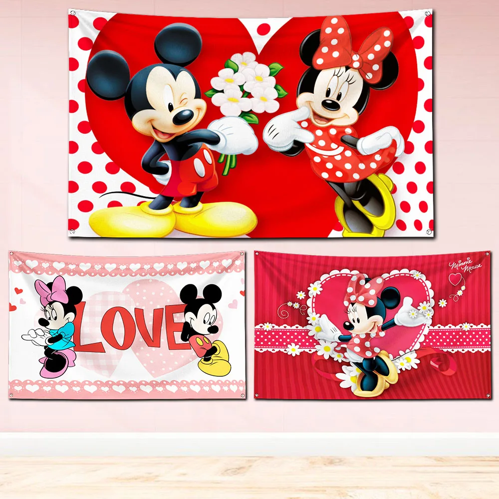

90X150cm cute mickeys minnies Flag Polyester Printed room decoration or Indoor Tapestry Banner