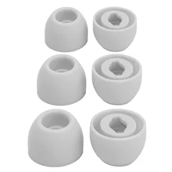Premium Silicone Ear Tips Replacement Set - 3 Pairs in Various Sizes - 3 Pairs (Grey S M L)