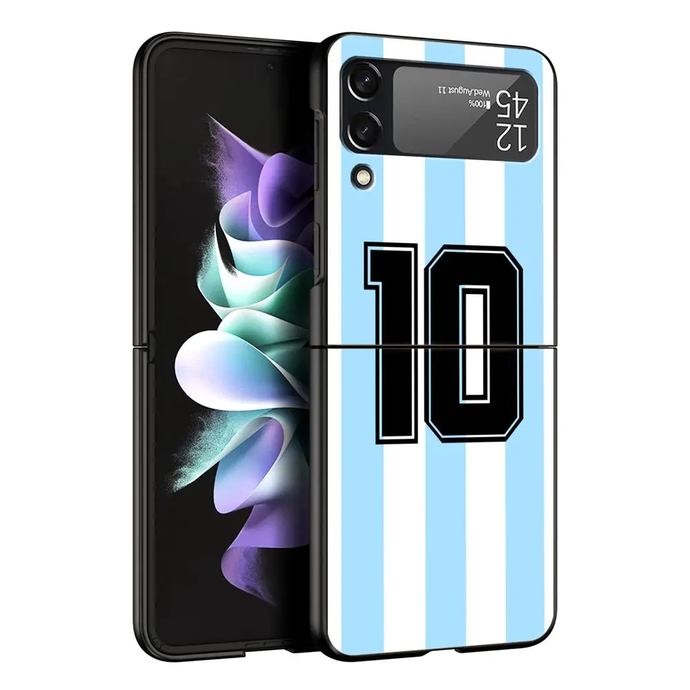 Argentina Flag Soccer Design Black Hard Shell Phone Case