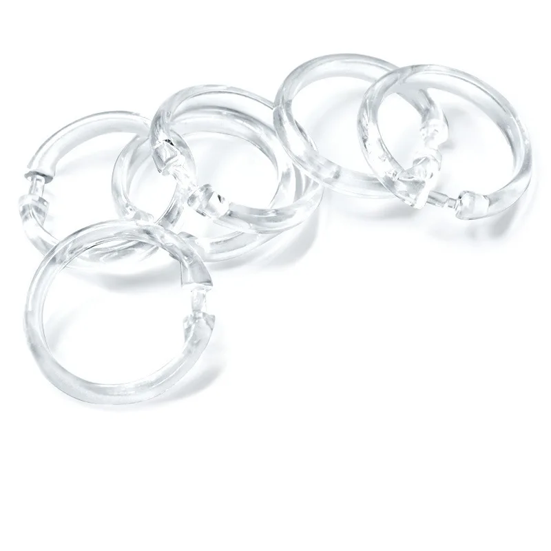 Plastic O-ring Shower Curtain Hook Transparent O-ring Hook Bathroom Shower Curtain Lining Sliding Ring Clip