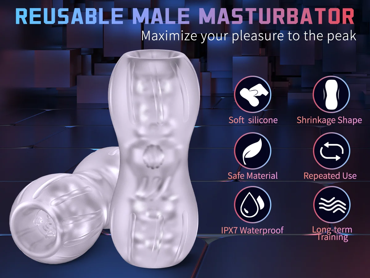 Masturbatore a mano trasparente Held Realistico Pompini Gola profonda Stimolatore in silicone per uomini Dildo_voghion.com
