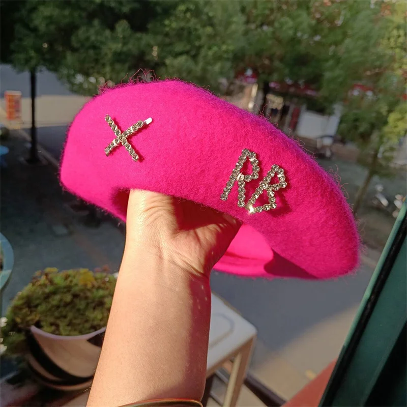 レース ベレー帽 韓国 [AWESOME NEEDS] BOWL BERET RIBBON BLOOM ☆VARZAR☆日本未入荷 韓国 人気 ベレー帽 Stud logo wool beret