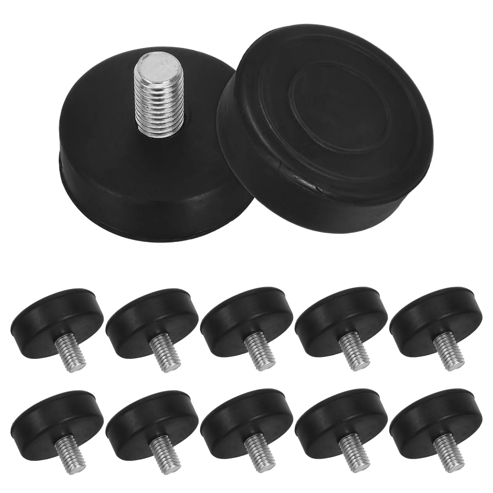 12Pcs 방진 발 패드 헤비 듀티 고무 나사식 가구 발 M10 스레드 충격 흡수 고무 범퍼 패드 미끄럼 방지