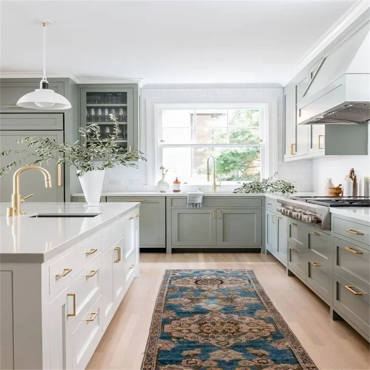 Rta Kitchen Cabinet Matte Original Wooden Kitchen Island Modern Column Shaker Style Countertop