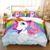 Rainbow Unicorn Bedding Sets Cartoon 3D Digital Printing Duvet Cover Sets Suitable for Bedroom Unicorns and Rainbows Bed Linen 5